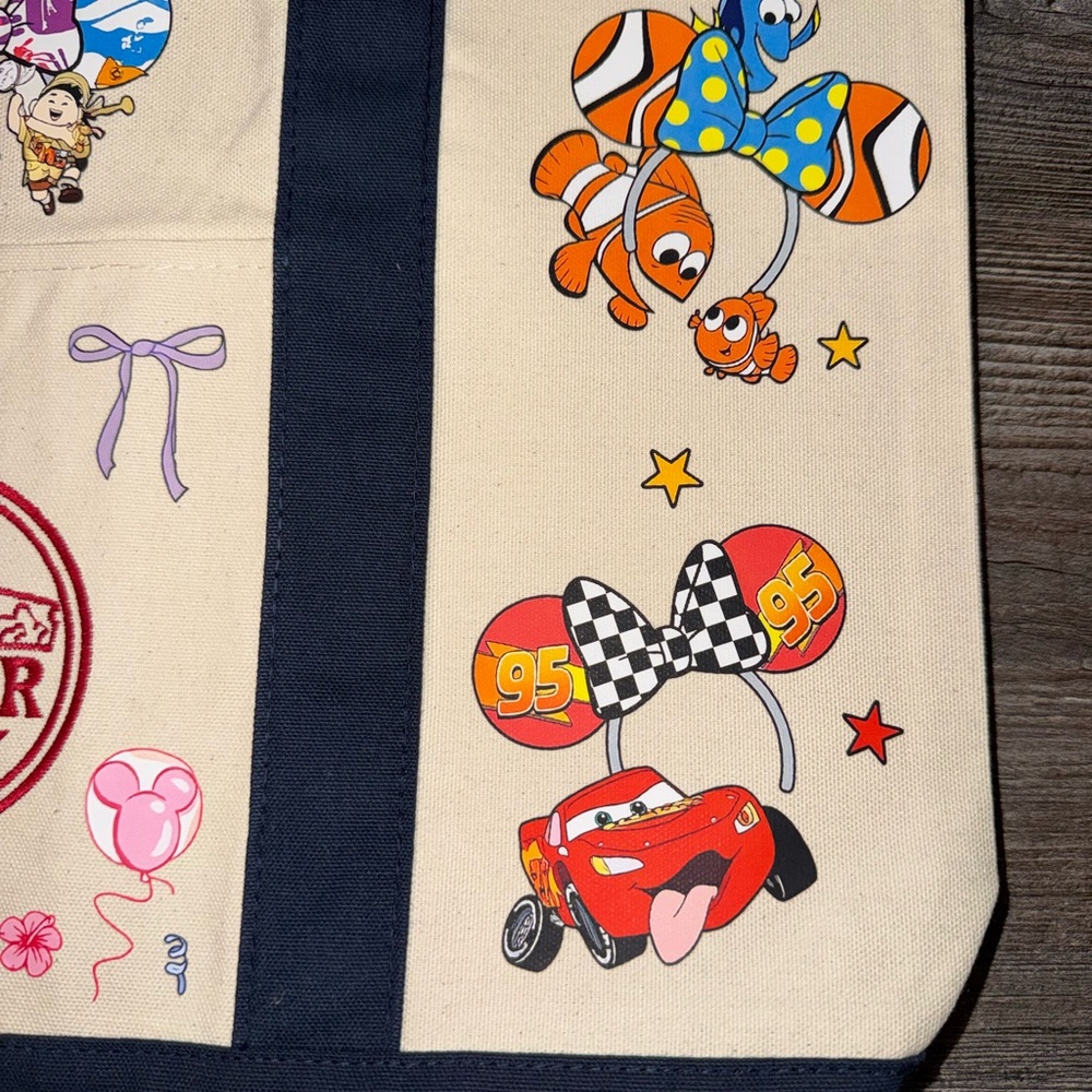 Trader Joe's Navy and Cream Pixar character Tote Bag - Picture 2 of 7